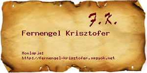 Fernengel Krisztofer névjegykártya
